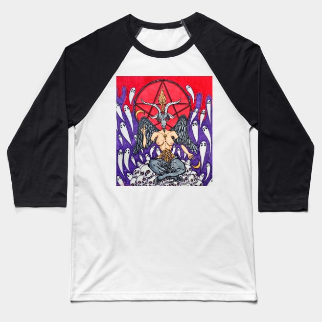 Baphomet Baseball T-Shirt by nannonthehermit